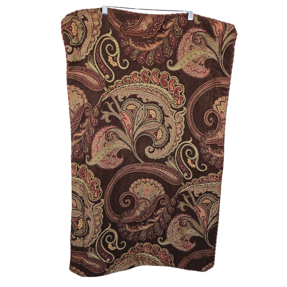 Croscill Pasiley Floral Burgundy Brown Quilted Large Pillow Shams Corded Trim